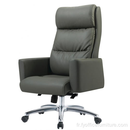 Chaise de bureau pivotante ergonomique réglable en cuir de prix de gros